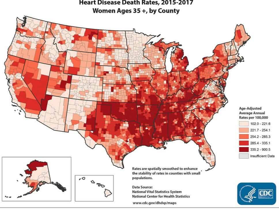 Women's Heart Disease Map