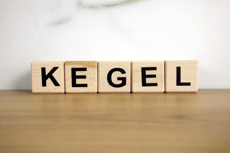 Kegel word from wooden blocks, medical concept