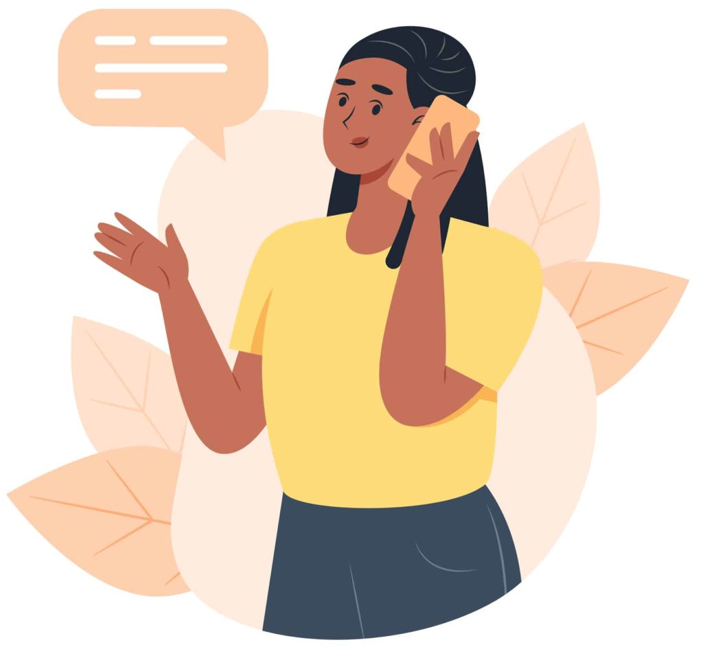 Young woman calling by smartphone